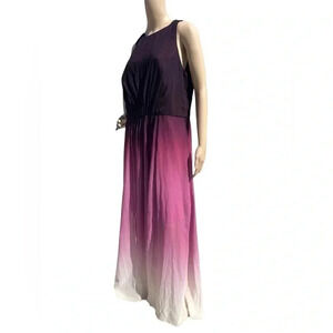 City Chic Maxi Statement Ombré Womens Dress Size S16 Fairy Sheer Overlay NEW